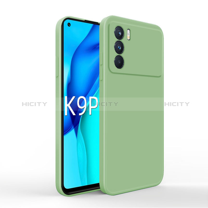 Oppo K9 Pro 5G用360度 フルカバー極薄ソフトケース シリコンケース 耐衝撃 全面保護 バンパー Oppo ライトグリーン