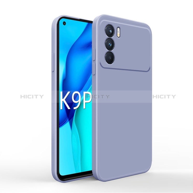 Oppo K9 Pro 5G用360度 フルカバー極薄ソフトケース シリコンケース 耐衝撃 全面保護 バンパー Oppo ラベンダーグレー