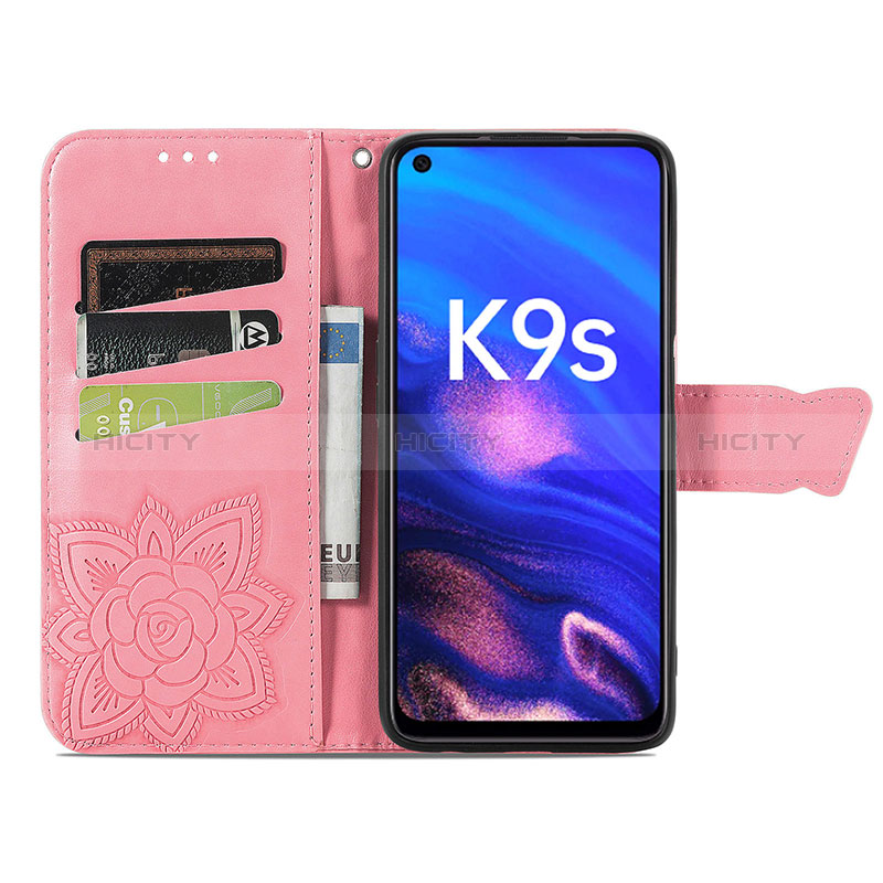 Oppo K9S 5G用手帳型 レザーケース スタンド バタフライ 蝶 カバー Oppo 