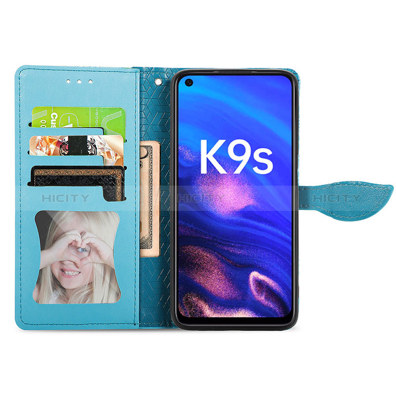 Oppo K9S 5G用手帳型 レザーケース スタンド パターン カバー S04D Oppo 