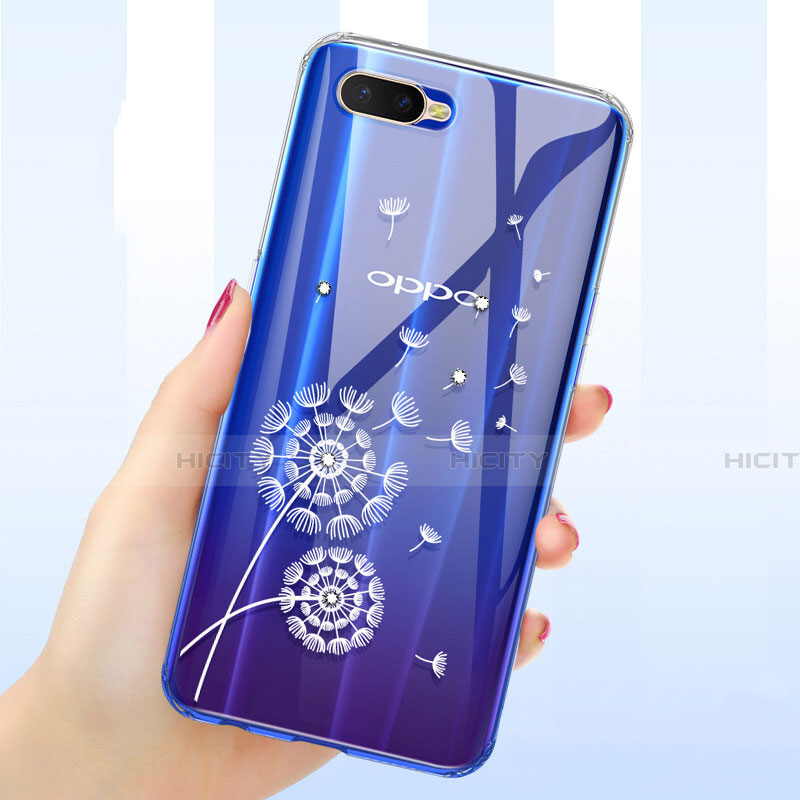 Oppo R15X用極薄ソフトケース シリコンケース 耐衝撃 全面保護 透明 花 Oppo 