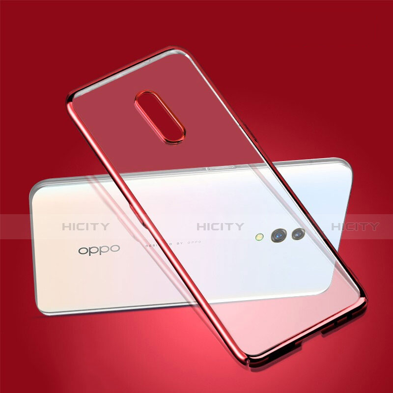 Oppo Realme X用極薄ケース プラスチック クリア透明 カバー Oppo レッド