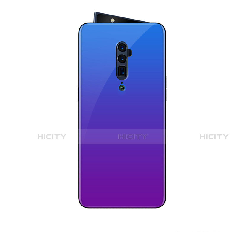 Oppo Reno 10X Zoom用ハイブリットバンパーケース プラスチック 鏡面 虹 グラデーション 勾配色 カバー Oppo マルチカラー