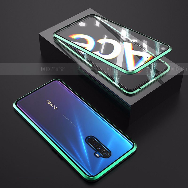 Oppo Reno Ace用ケース 高級感 手触り良い アルミメタル 製の金属製 360度 フルカバーバンパー 鏡面 カバー M06 Oppo 