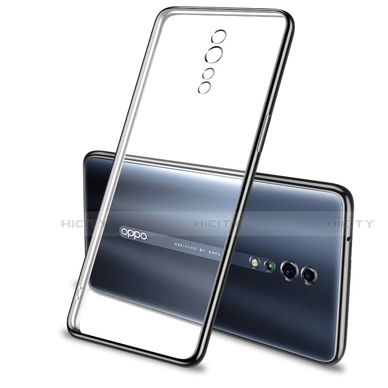 Oppo Reno Z用極薄ソフトケース シリコンケース 耐衝撃 全面保護 クリア透明 H01 Oppo ブラック