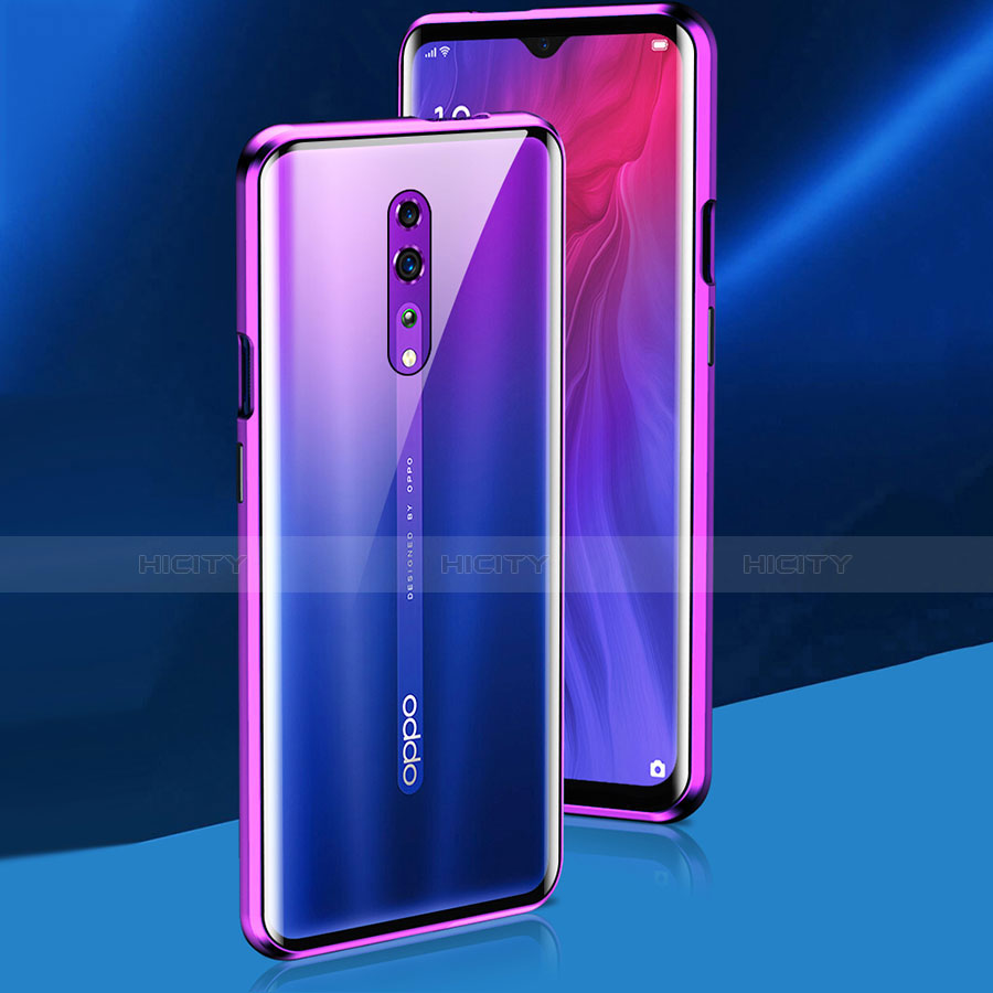 Oppo Reno Z用ケース 高級感 手触り良い アルミメタル 製の金属製 360度 フルカバーバンパー 鏡面 カバー Oppo 