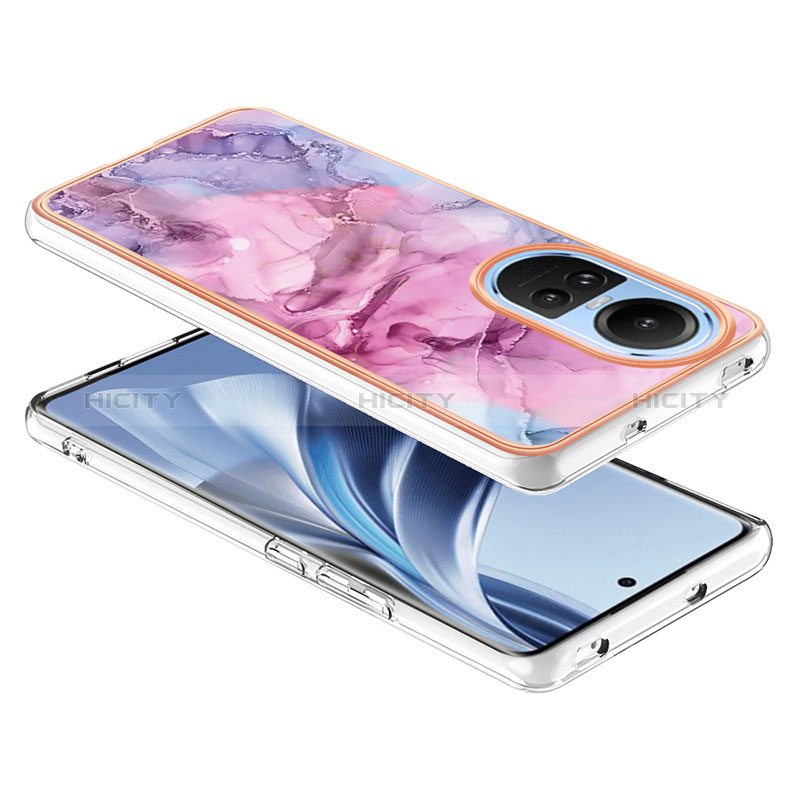 Oppo Reno10 Pro 5G用シリコンケース ソフトタッチラバー バタフライ パターン カバー YB7 Oppo ピンク