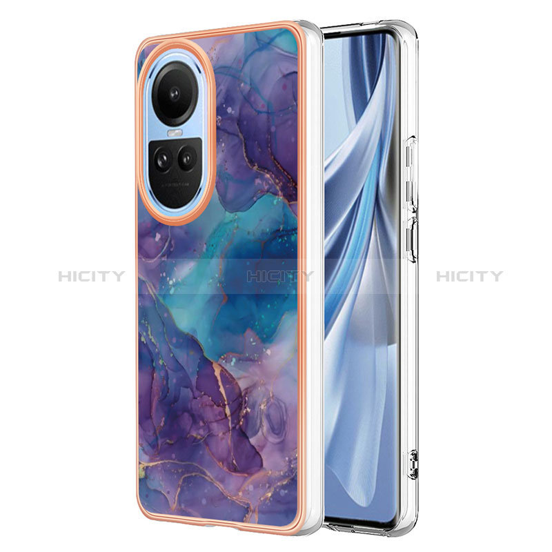 Oppo Reno10 Pro 5G用シリコンケース ソフトタッチラバー バタフライ パターン カバー YB1 Oppo パープル