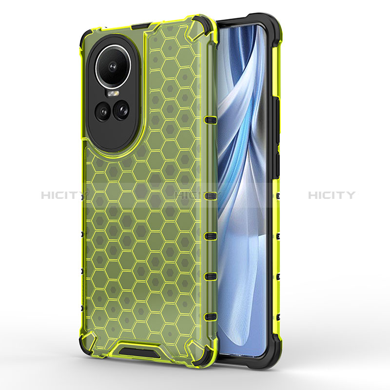 Oppo Reno10 Pro 5G用360度 フルカバー ハイブリットバンパーケース クリア透明 プラスチック カバー AM1 Oppo グリーン