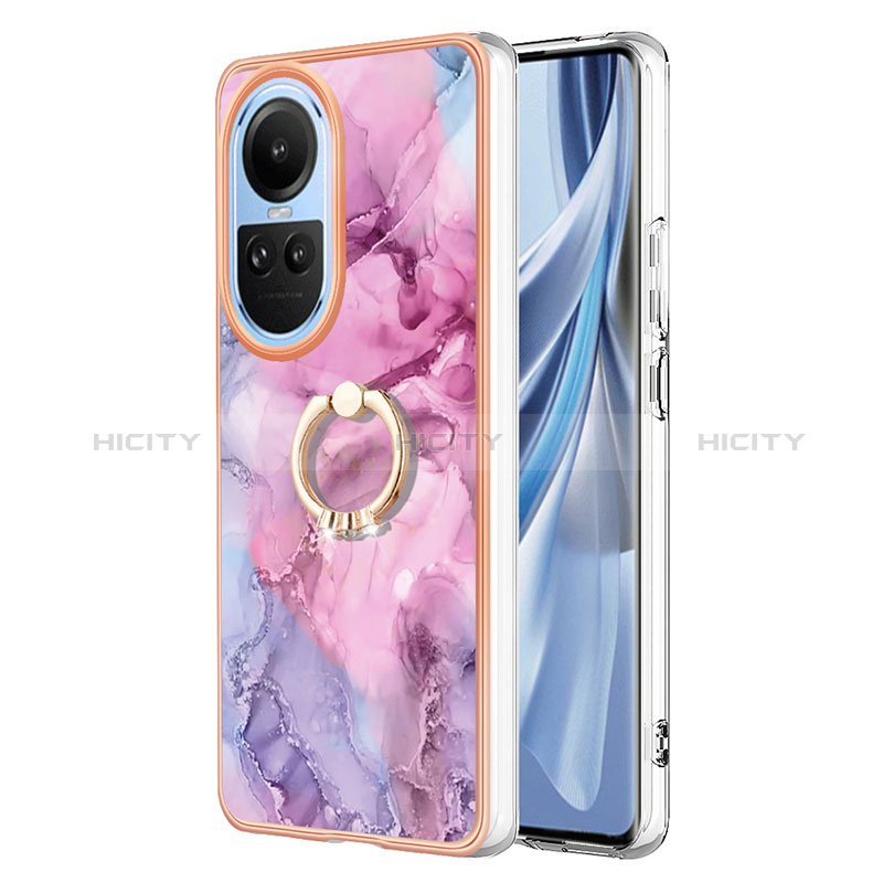 Oppo Reno10 Pro 5G用シリコンケース ソフトタッチラバー バタフライ パターン カバー アンド指輪 YB1 Oppo 