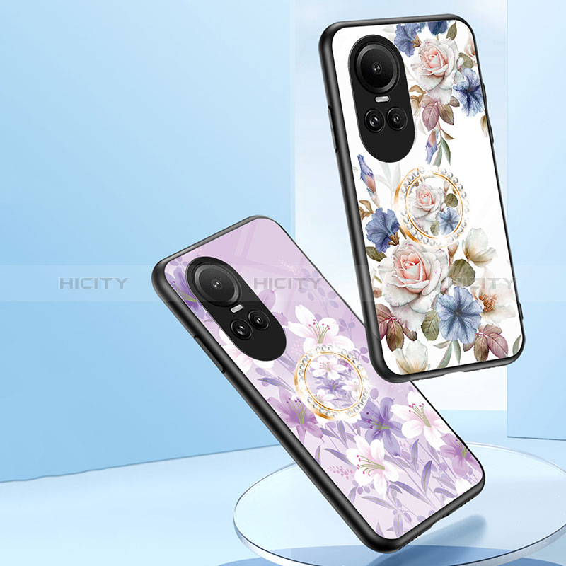 Oppo Reno10 Pro 5G用ハイブリットバンパーケース プラスチック 鏡面 花 カバー S01 Oppo 