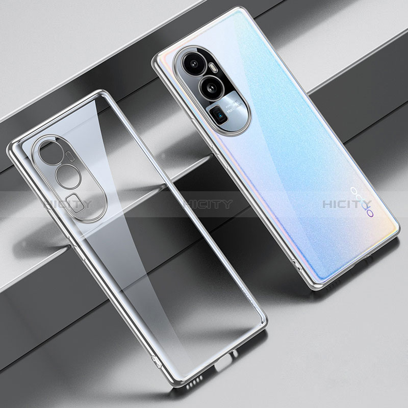 Oppo Reno10 Pro+ Plus 5G用極薄ソフトケース シリコンケース 耐衝撃 全面保護 クリア透明 H01 Oppo シルバー