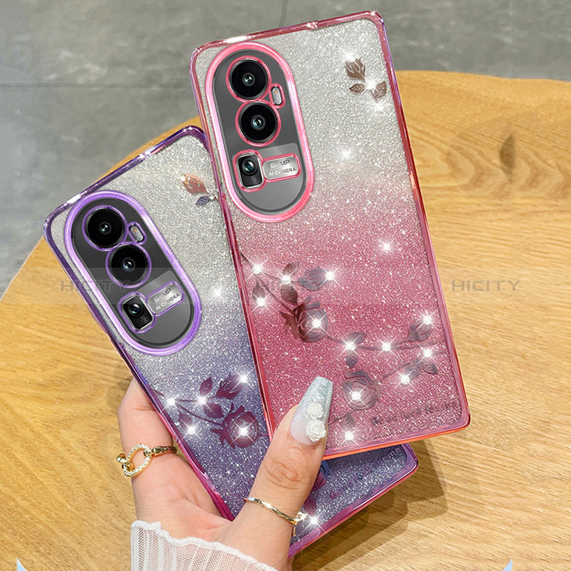 Oppo Reno10 Pro+ Plus 5G用極薄ソフトケース シリコンケース 耐衝撃 全面保護 クリア透明 花 Oppo 