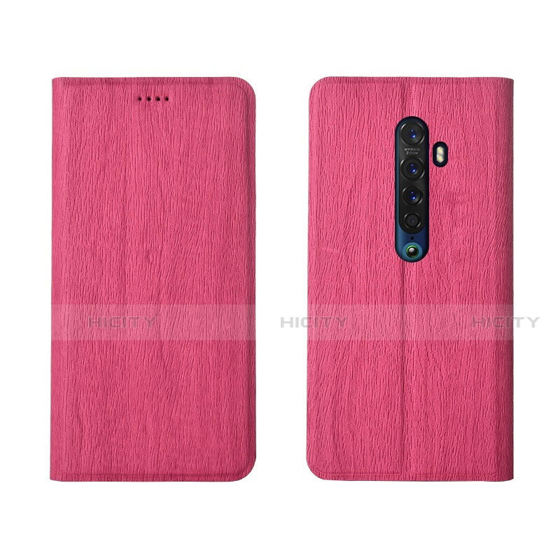 Oppo Reno2用手帳型 レザーケース スタンド カバー L02 Oppo ローズレッド