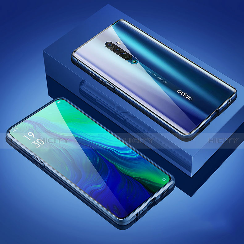 Oppo Reno2用ケース 高級感 手触り良い アルミメタル 製の金属製 360度 フルカバーバンパー 鏡面 カバー M02 Oppo 