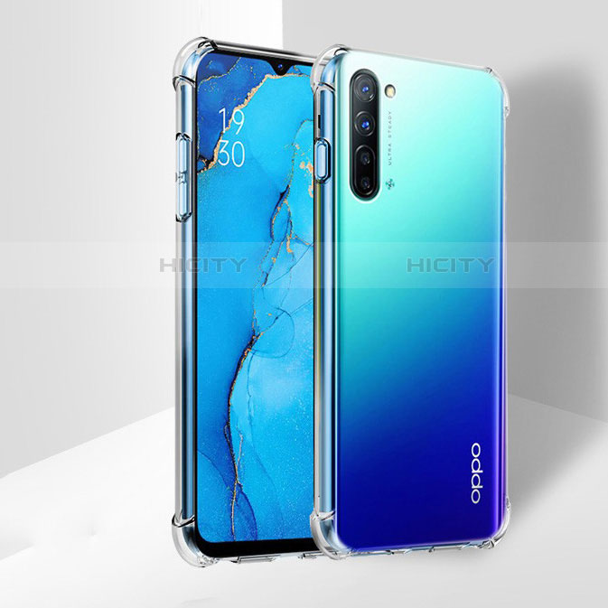 Oppo Reno3用極薄ソフトケース シリコンケース 耐衝撃 全面保護 クリア透明 T03 Oppo クリア