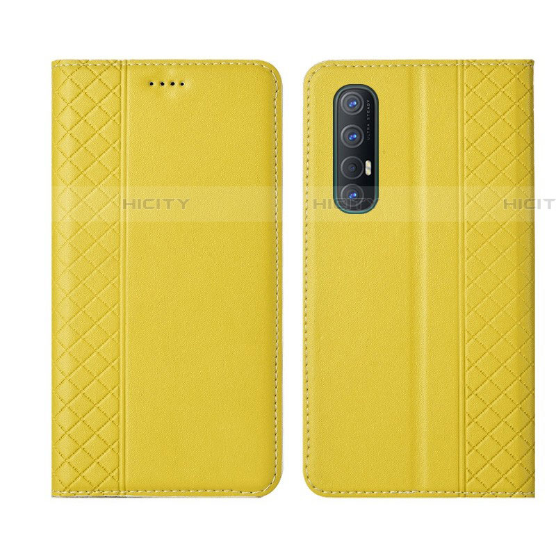 Oppo Reno3 Pro用手帳型 レザーケース スタンド カバー L04 Oppo イエロー