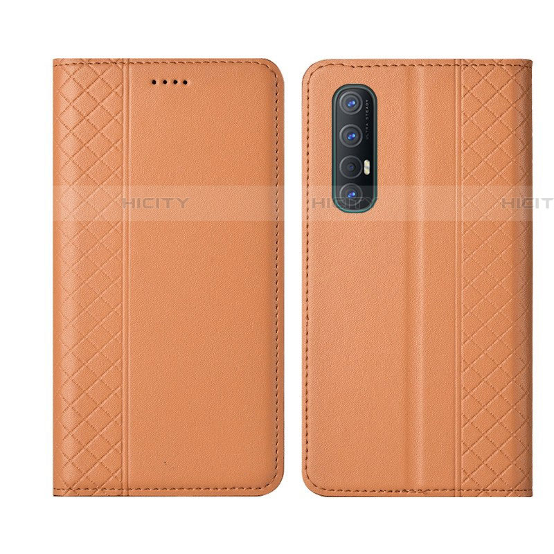 Oppo Reno3 Pro用手帳型 レザーケース スタンド カバー L04 Oppo オレンジ