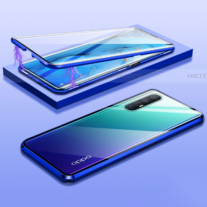 Oppo Reno3 Pro用ケース 高級感 手触り良い アルミメタル 製の金属製 360度 フルカバーバンパー 鏡面 カバー M03 Oppo 