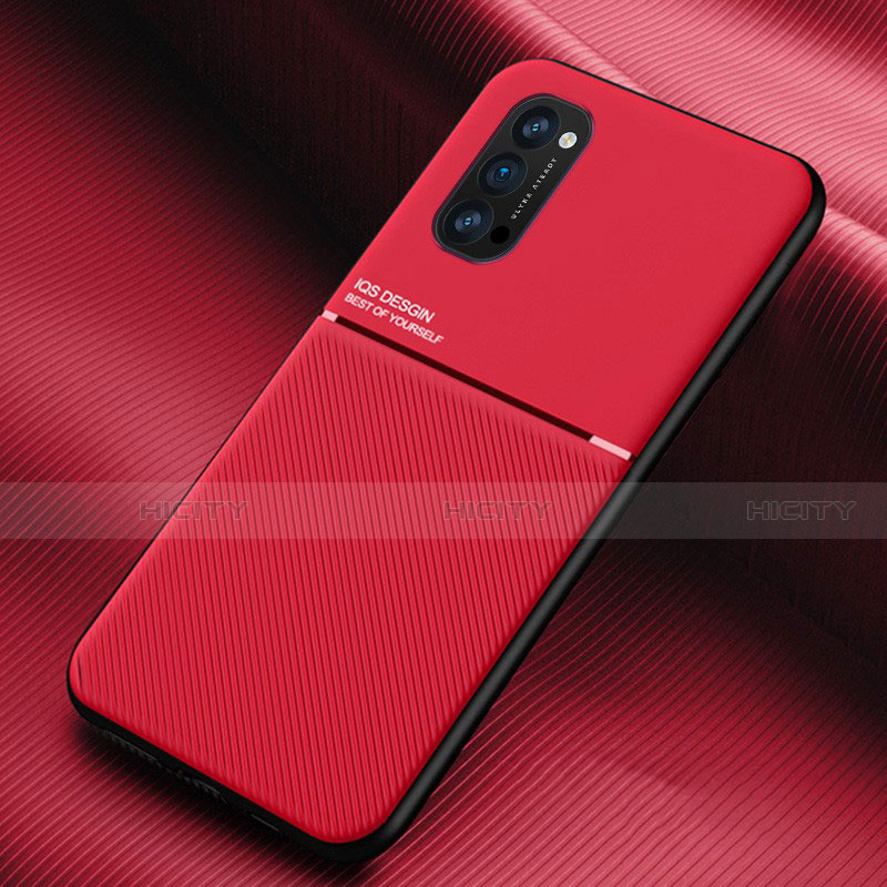 Oppo Reno4 5G用360度 フルカバー極薄ソフトケース シリコンケース 耐衝撃 全面保護 バンパー C05 Oppo レッド