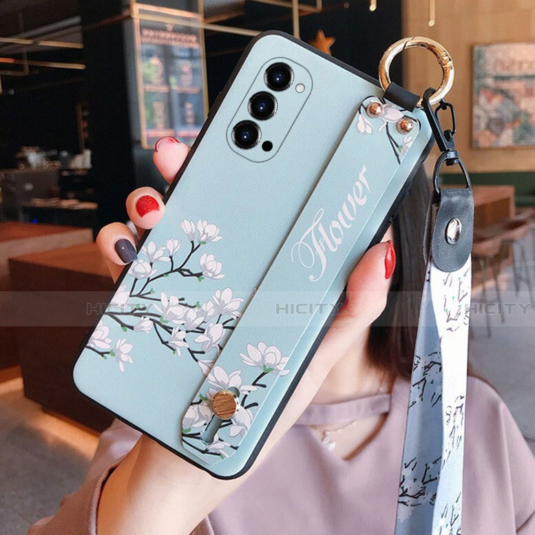 Oppo Reno4 5G用シリコンケース ソフトタッチラバー 花 カバー Oppo 