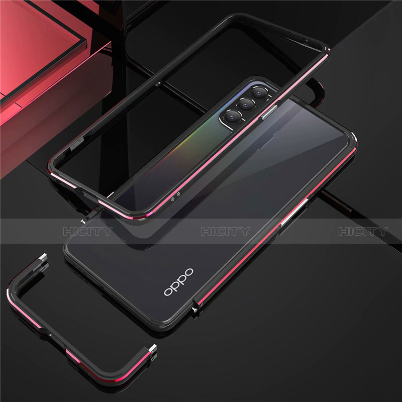 Oppo Reno4 5G用ケース 高級感 手触り良い アルミメタル 製の金属製 バンパー カバー T01 Oppo 