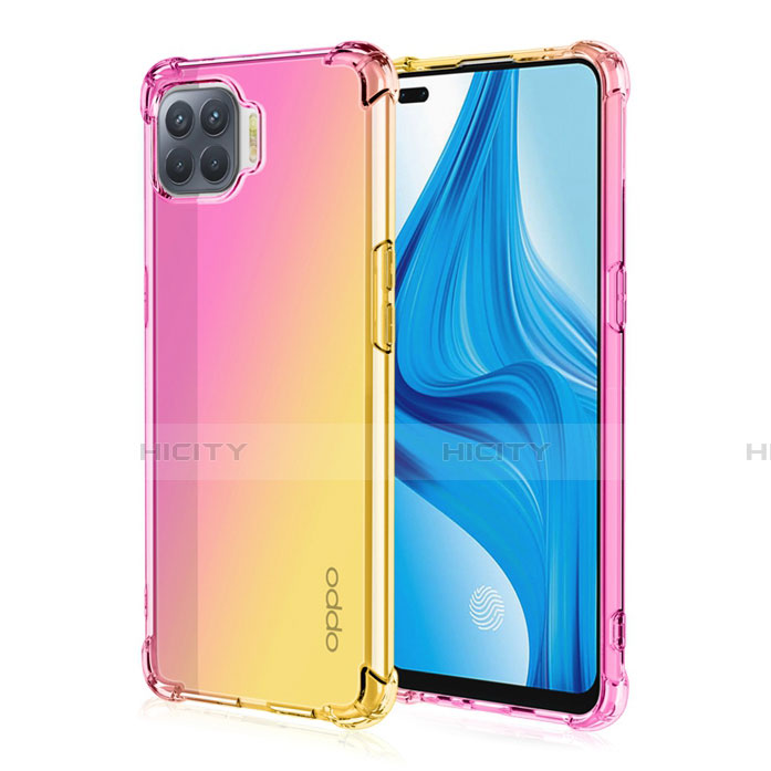 Oppo Reno4 F用極薄ソフトケース グラデーション 勾配色 クリア透明 G01 Oppo イエロー