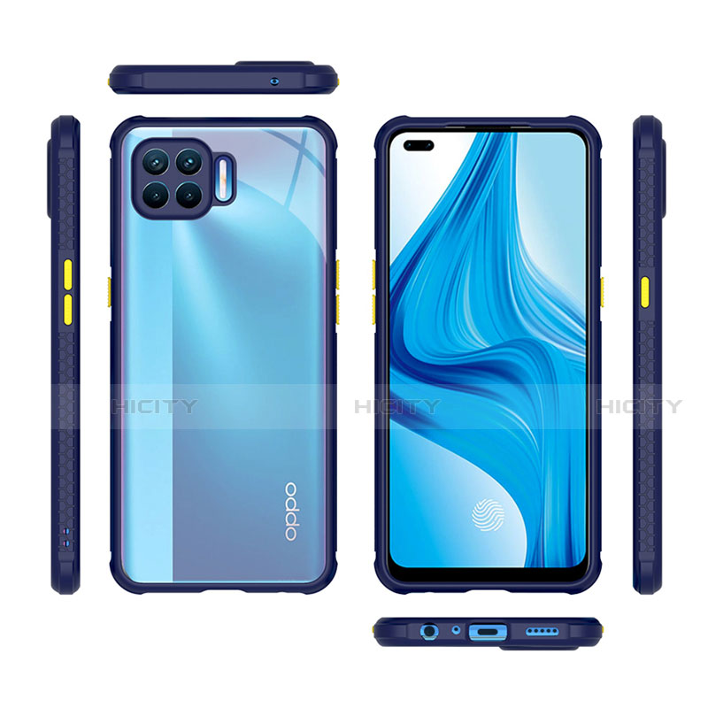 Oppo Reno4 F用ハイブリットバンパーケース クリア透明 プラスチック 鏡面 カバー Oppo 