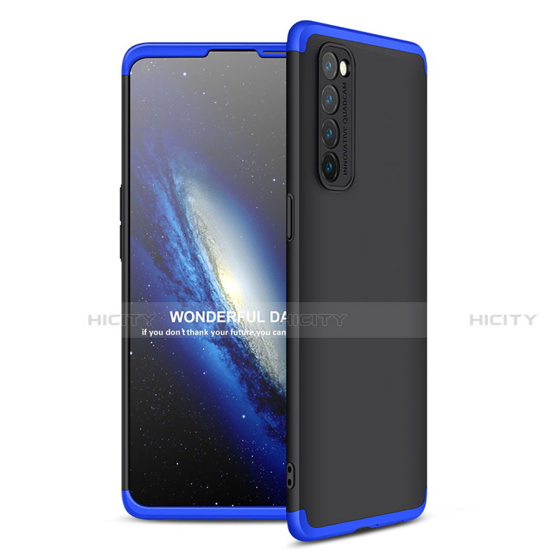 Oppo Reno4 Pro 4G用ハードケース プラスチック 質感もマット 前面と背面 360度 フルカバー Oppo ネイビー・ブラック