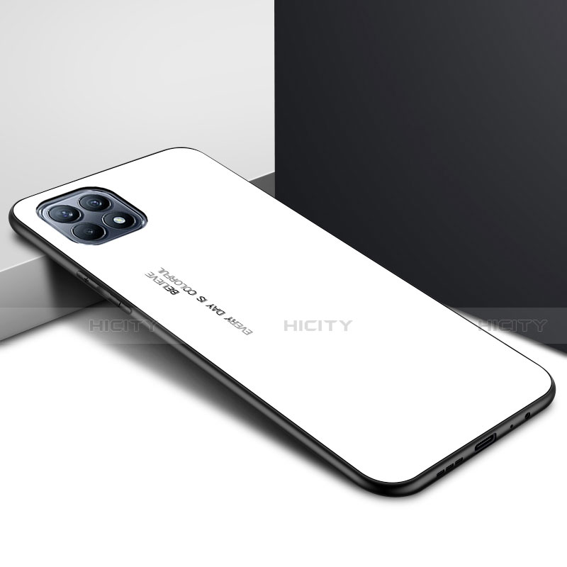 Oppo Reno4 SE 5G用ハイブリットバンパーケース プラスチック 鏡面 カバー Oppo ホワイト