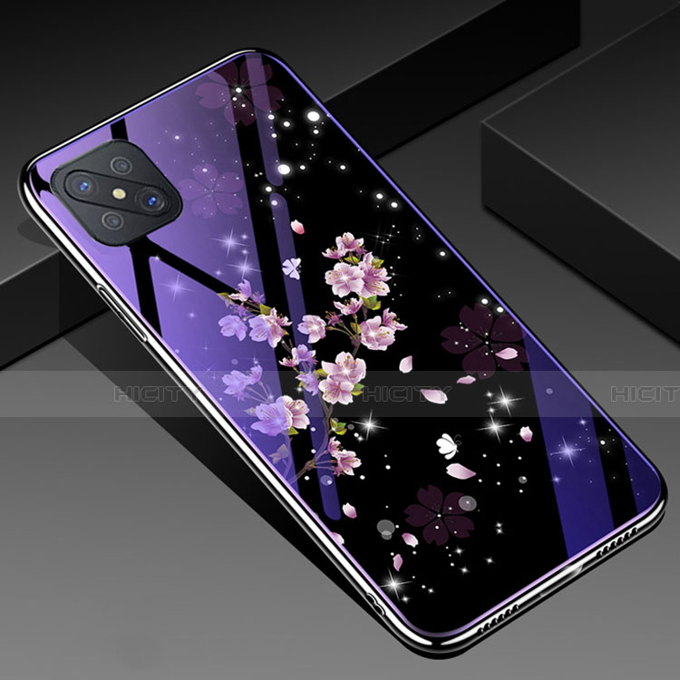 Oppo Reno4 Z 5G用ハイブリットバンパーケース プラスチック パターン 鏡面 カバー Oppo 