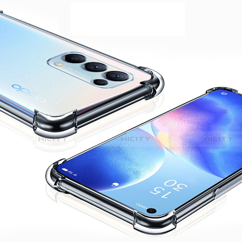 Oppo Reno5 5G用極薄ソフトケース シリコンケース 耐衝撃 全面保護 クリア透明 カバー Oppo クリア