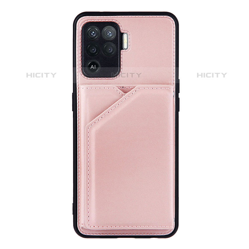 Oppo Reno5 F用ケース 高級感 手触り良いレザー柄 Y01B Oppo ローズゴールド