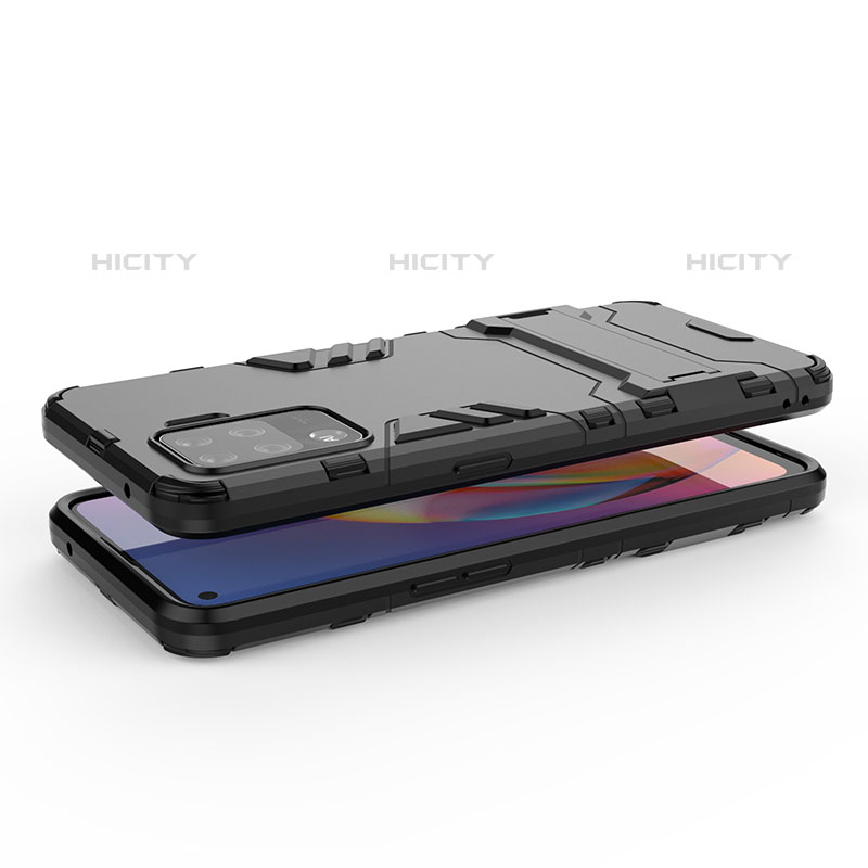 Oppo Reno5 F用ハイブリットバンパーケース スタンド プラスチック 兼シリコーン カバー T01 Oppo 