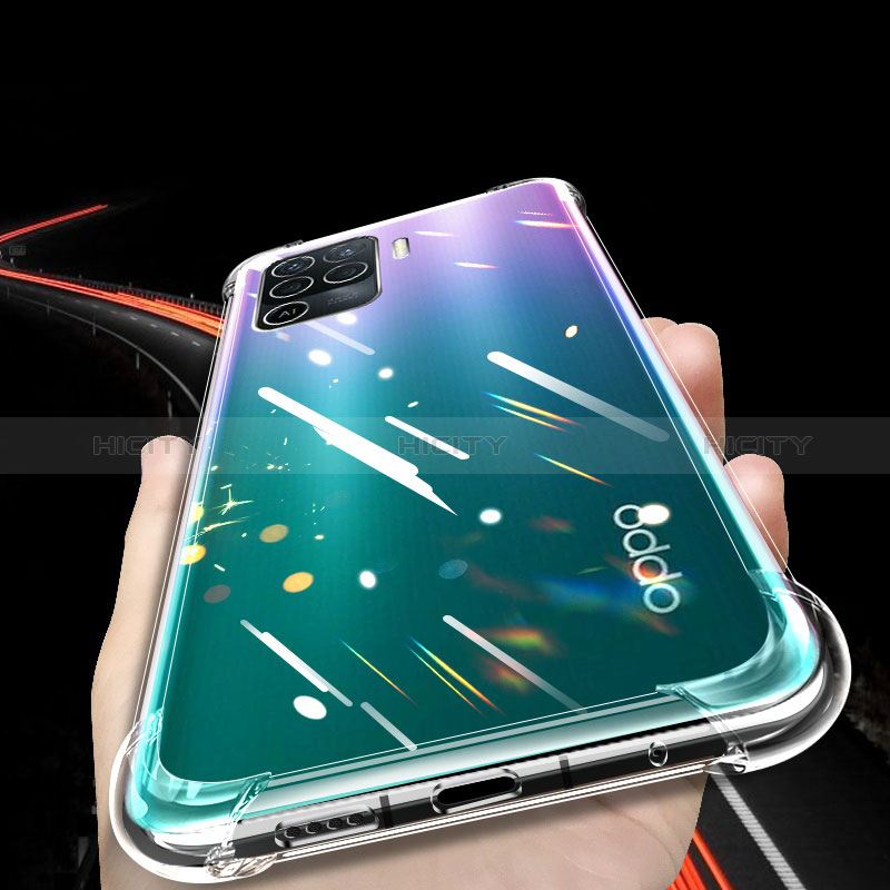 Oppo Reno5 Lite用極薄ソフトケース シリコンケース 耐衝撃 全面保護 クリア透明 T02 Oppo クリア