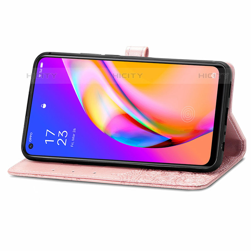 Oppo Reno5 Z 5G用手帳型 レザーケース スタンド パターン カバー Oppo 