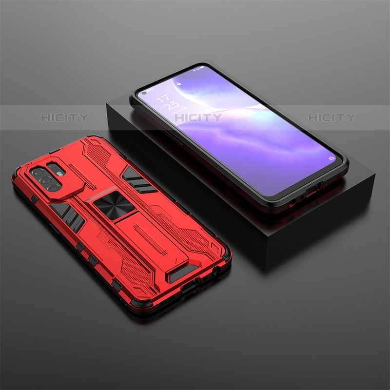 Oppo Reno5 Z 5G用ハイブリットバンパーケース スタンド プラスチック 兼シリコーン カバー マグネット式 T02 Oppo 