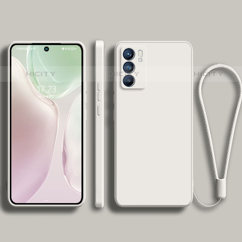 Oppo Reno6 5G用360度 フルカバー極薄ソフトケース シリコンケース 耐衝撃 全面保護 バンパー S01 Oppo ホワイト