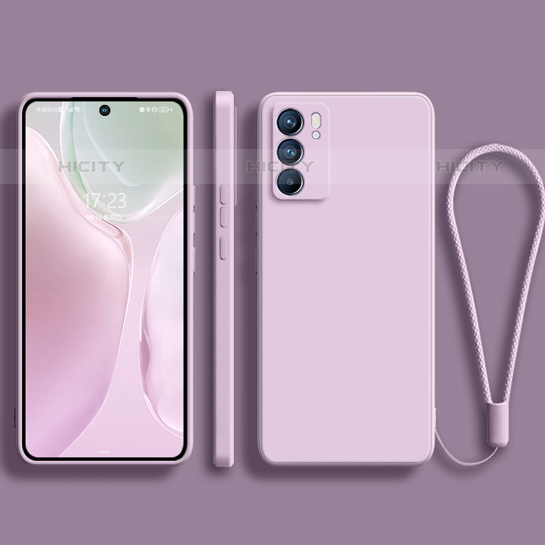 Oppo Reno6 5G用360度 フルカバー極薄ソフトケース シリコンケース 耐衝撃 全面保護 バンパー S01 Oppo ラベンダー