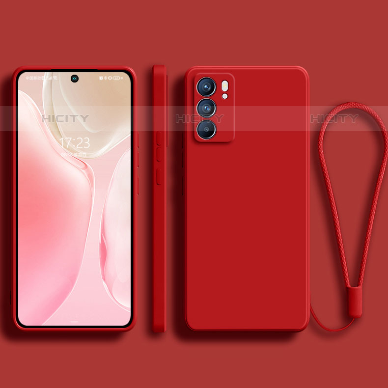 Oppo Reno6 5G用360度 フルカバー極薄ソフトケース シリコンケース 耐衝撃 全面保護 バンパー S01 Oppo レッド