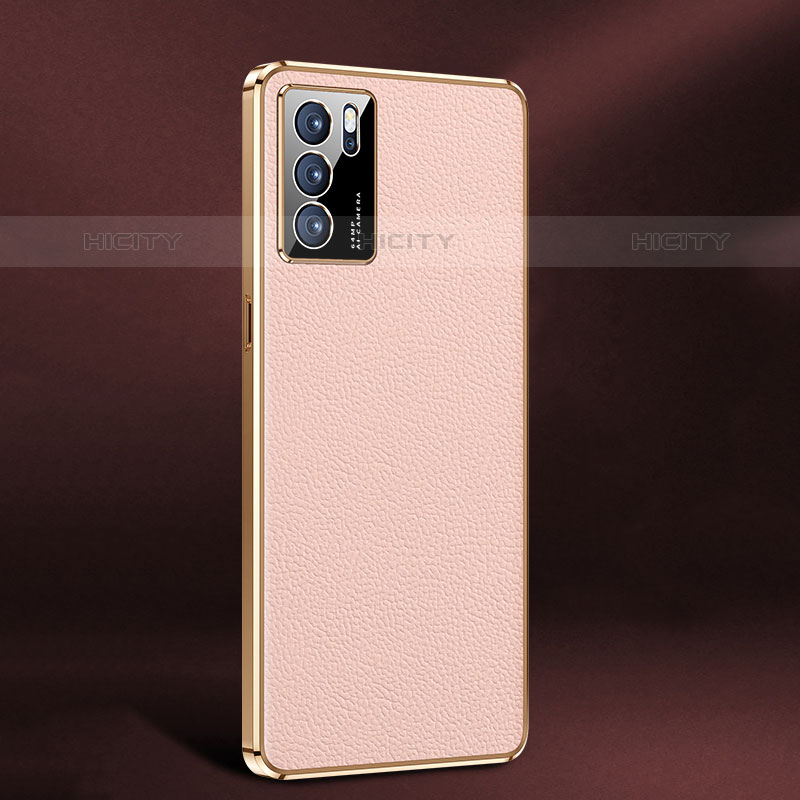 Oppo Reno6 5G用ケース 高級感 手触り良いレザー柄 JB2 Oppo ピンク