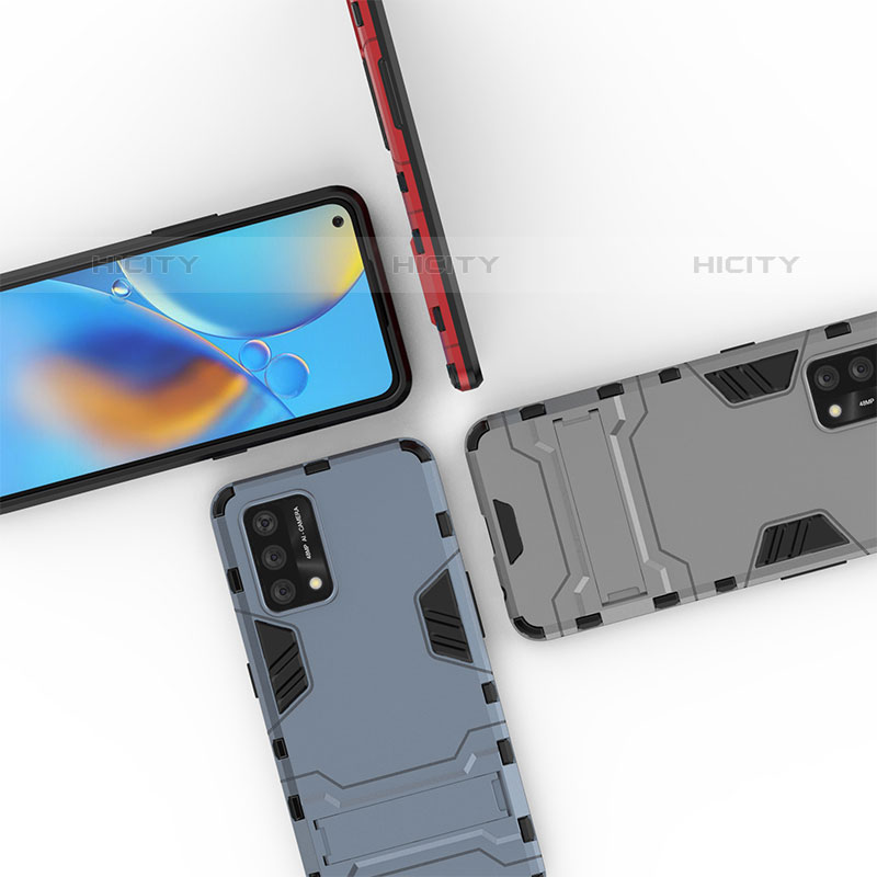 Oppo Reno6 Lite用ハイブリットバンパーケース スタンド プラスチック 兼シリコーン カバー T01 Oppo 