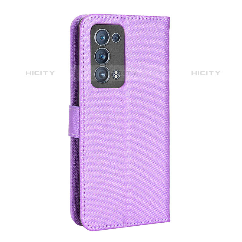 Oppo Reno6 Pro 5G用手帳型 レザーケース スタンド カバー BY1 Oppo パープル