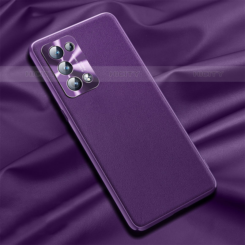 Oppo Reno6 Pro 5G用ケース 高級感 手触り良いレザー柄 S01 Oppo パープル