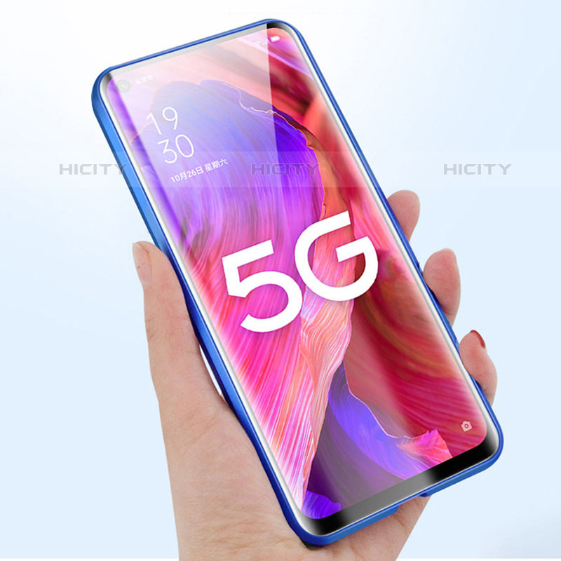 Oppo Reno6 Pro 5G用ケース 高級感 手触り良い アルミメタル 製の金属製 360度 フルカバーバンパー 鏡面 カバー P01 Oppo 