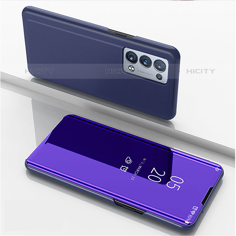 Oppo Reno6 Pro 5G用手帳型 レザーケース スタンド 鏡面 カバー Oppo 