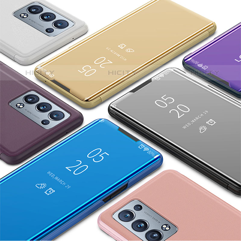 Oppo Reno6 Pro 5G用手帳型 レザーケース スタンド 鏡面 カバー Oppo 