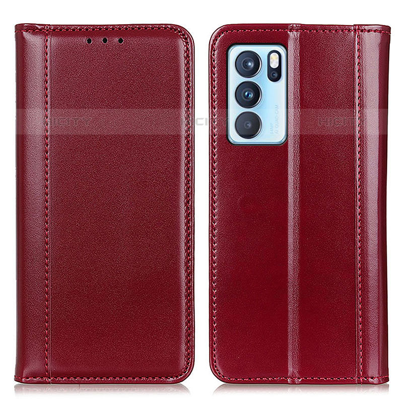 Oppo Reno6 Pro 5G India用手帳型 レザーケース スタンド カバー M05L Oppo レッド