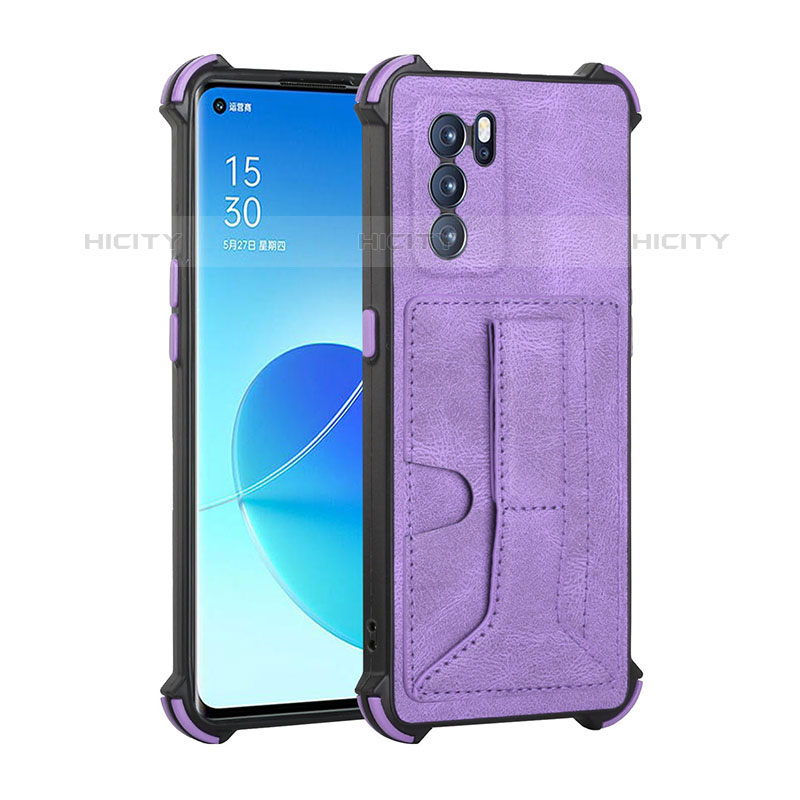 Oppo Reno6 Pro 5G India用ケース 高級感 手触り良いレザー柄 Y01B Oppo パープル