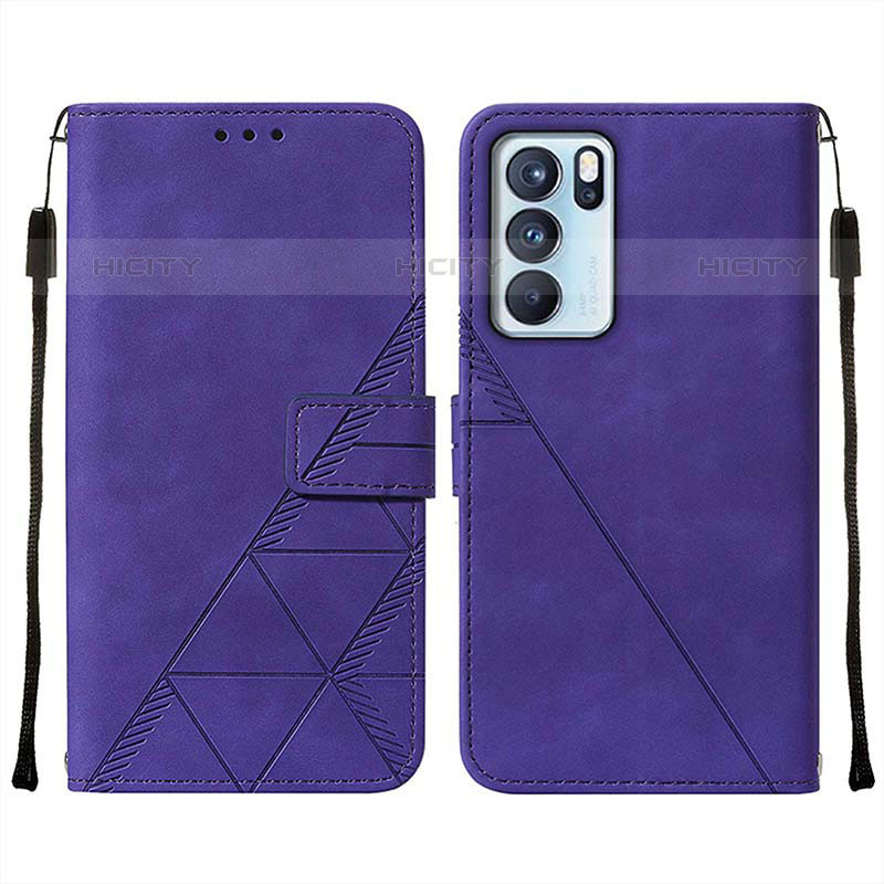 Oppo Reno6 Pro 5G India用手帳型 レザーケース スタンド カバー Y01B Oppo パープル